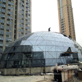 Edificio de techo de vidrio de acero prefabricado con forma de acero
